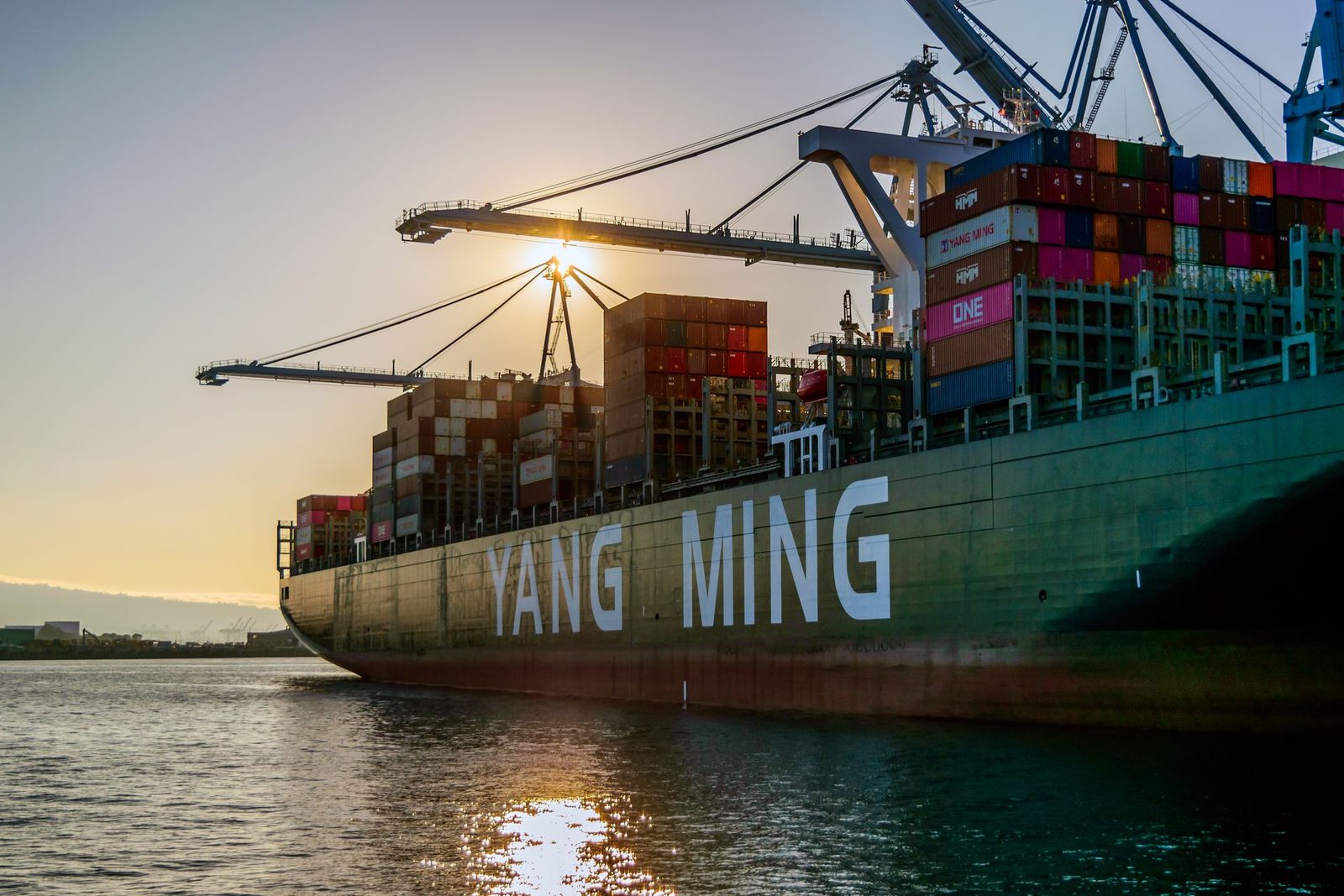Cargo vessel at sea receiving express global delivery of marine spare parts from MarineLink Solutions